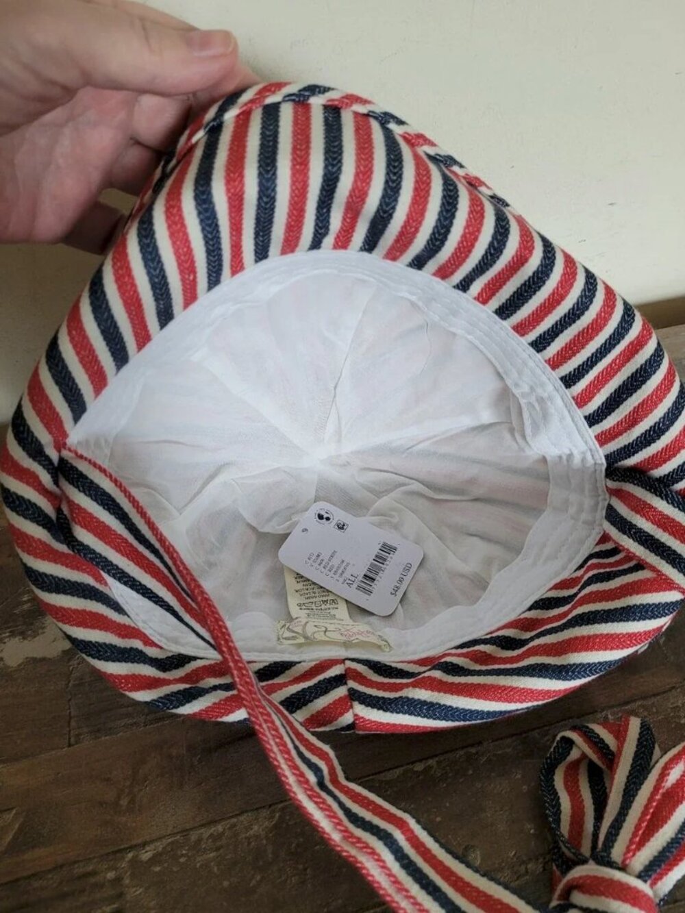 NEW Free People Striped Sailor Bucket Hat With Defined Tie Bow Detail - Picture 7 of 7